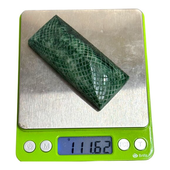 Natural Emerald Carved Rectangular Gemstone 79x35x25mm 111.62g 560 Carats - Picture 6 of 8